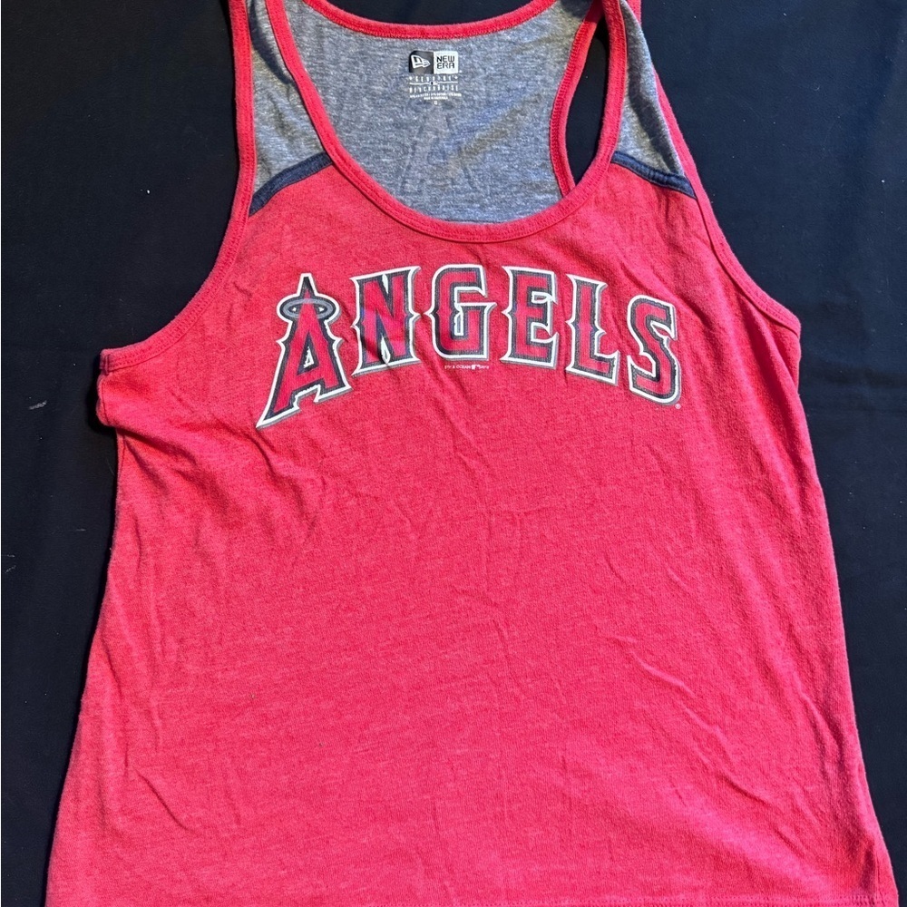 New Era Gray Top with Red Accents